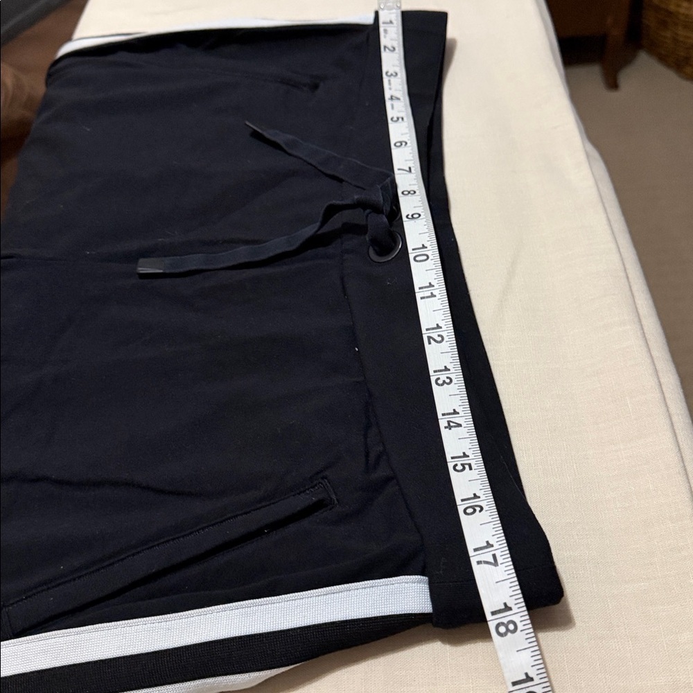 Athleta Woman’s Black Joggers with White Stripe Accents, Size Large Petite. - Picture 13 of 15